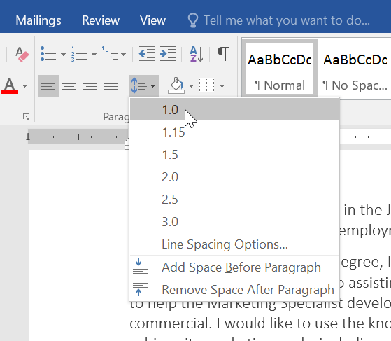 how to expand spacing between words in word